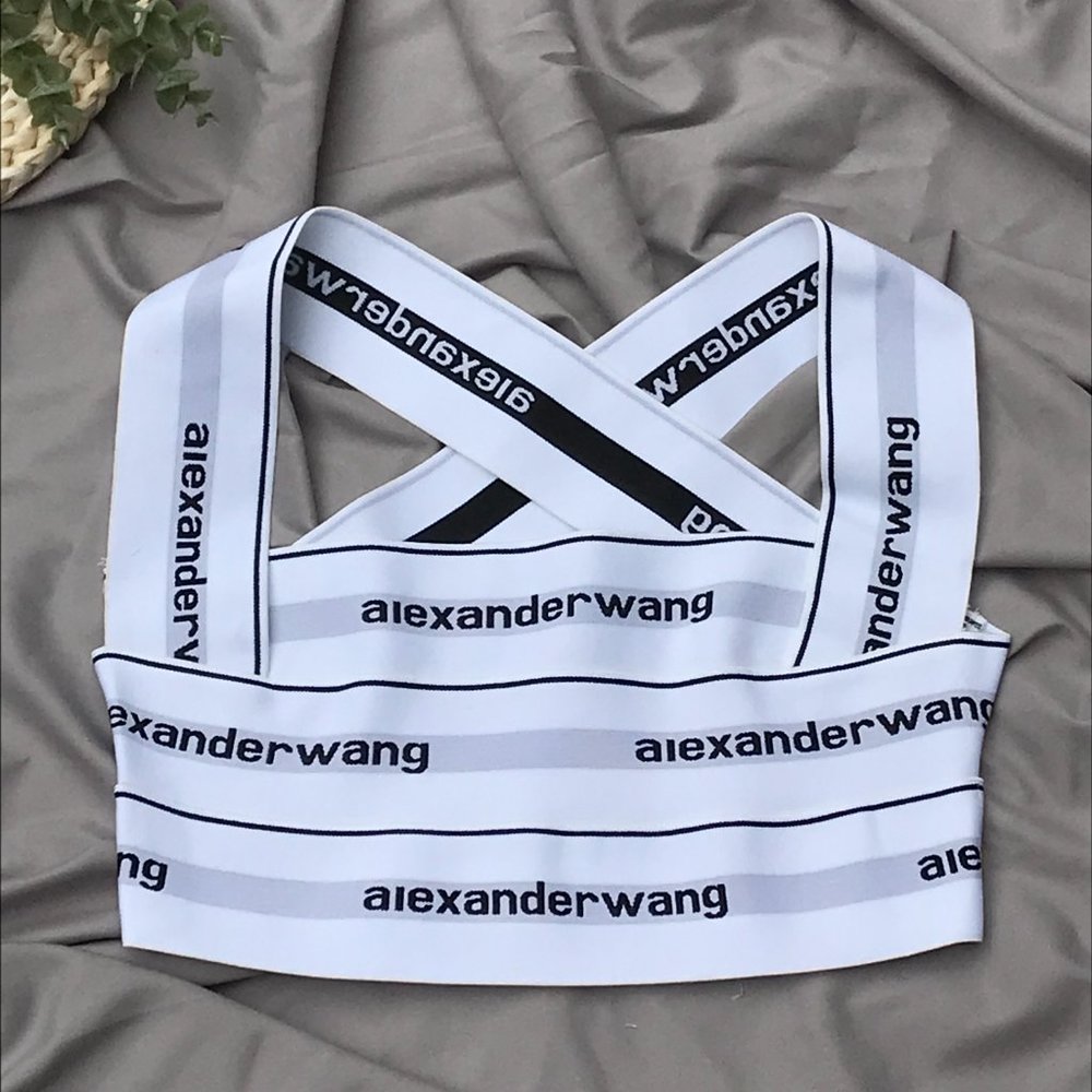 New Alexander Wang logo Bandage Cropped Bra Top